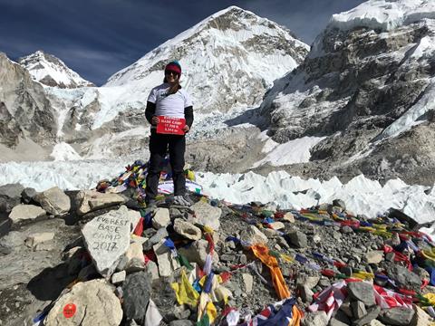 Helen Witcombe at Everest Base Camp